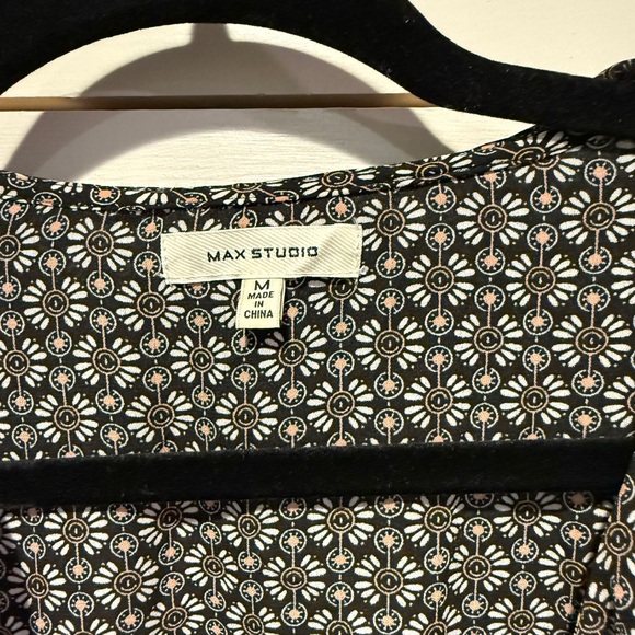 Max Studio Floral Wrap Blouse | Long Sleeve Tie Waist Top - Picture 5 of 5